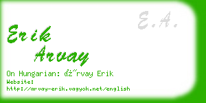 erik arvay business card